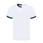 T-shirt técnica respirável de poliéster com design bicolor 135 g/m2 cor branco primeira vista