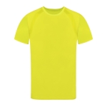 T-shirt técnica personalizada de poliéster 100% transpirável 135 g/m2 cor amarelo primeira vista