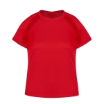 T-shirt técnica para mulher de poliéster 100% transpirável 135 g/m2 cor vermelho primeira vista