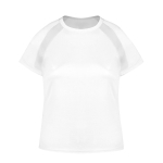 T-shirt técnica para mulher de poliéster 100% transpirável 135 g/m2 cor branco primeira vista