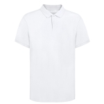 Polo branco de algodão 100% com 2 botões a condizer 220 g/m2 cor branco primeira vista