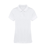 Polo branco mulher, algodão 100% com 2 botões a condizer 220 g/m2 cor branco primeira vista