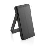 Powerbank de plástico reciclado, painel de carregamento solar 10.000 mAh cor preto