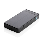 Powerbank de plástico reciclado, painel de carregamento solar 10.000 mAh cor preto quarta vista