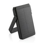 Powerbank de plástico reciclado, painel de carregamento solar 5.000 mAh cor preto