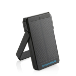 Powerbank de plástico reciclado, painel de carregamento solar 5.000 mAh cor preto vista principal