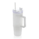 Copo térmico de plástico reciclado com tampa de 3 posições 900ml cor branco