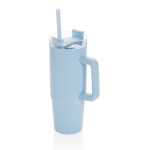 Copo térmico de plástico reciclado com tampa de 3 posições 900ml cor azul-claro