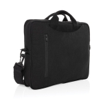 Bolsa para PC de algodão reciclado com bolso frontal 15,4'' cor preto