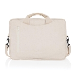 Bolsa para PC de algodão reciclado com bolso frontal 15,4” cor branco-sujo segunda vista