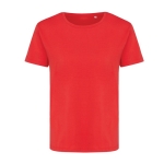 T-shirt de mulher algodão reciclado slim fit 160 g/m2 Iqoniq cor vermelho