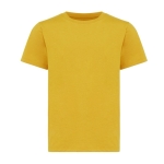 T-shirt de criança algodão reciclado casual fit 160 g/m2 Iqoniq cor amarelo-escuro