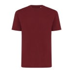 T-shirt unissex de algodão reciclado slim fit 160 g/m2 Iqoniq cor bordeaux