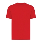 T-shirt unissex de algodão reciclado slim fit 160 g/m2 Iqoniq cor vermelho