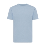 T-shirt unissex de algodão reciclado slim fit 160 g/m2 Iqoniq cor azul pastel