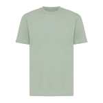 T-shirt unissex de algodão reciclado slim fit 160 g/m2 Iqoniq cor verde oliva