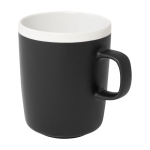 Caneca de cerâmica, acabamento exterior fosco e interior branco 350ml cor preto