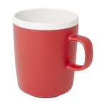 Caneca de cerâmica, acabamento exterior fosco e interior branco 350ml cor vermelho