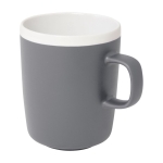 Caneca de cerâmica, acabamento exterior fosco e interior branco 350ml cor cinzento