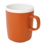 Caneca de cerâmica, acabamento exterior fosco e interior branco 350ml cor cor-de-laranja