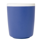 Caneca de cerâmica, acabamento exterior fosco e interior branco 350ml cor azul real segunda vista frontal