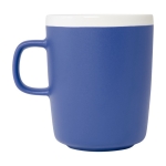 Caneca de cerâmica, acabamento exterior fosco e interior branco 350ml cor azul real segunda vista com lateral