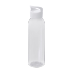 Garrafa transparente de plástico reciclado com alça na tampa 650ml cor branco segunda vista