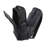 Mochila para PC de poliéster reciclado repelente à água 15,6'' cor preto vista lateral