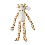 Girafa de peluche com velcro nas mãos e etiqueta personalizável cor multicolor primeira vista