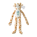 Girafa de peluche com velcro nas mãos e etiqueta personalizável cor multicolor vista principal