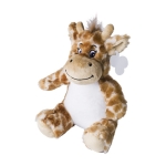 Girafa de peluche com olhos bordados e etiqueta imprimível cor cor-de-laranja segunda vista