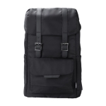 Mochila para PC de RPET com aba e bolso com fecho magnético 15” cor preto primeira vista