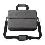 Bolsa para computador portátil de poliéster 600D com bolso frontal 15” cor cinzento primeira vista