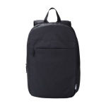 Mochila para portátil de RPET 600D com bolso frontal 15” cor preto primeira vista