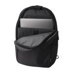 Mochila para portátil de RPET 600D com bolso frontal 15” cor preto segunda vista