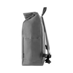 Mochila roll-top de poliéster com fecho vertical na frente cor cinzento terceira vista