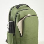 Mochila impermeável bicolor de nylon reciclado para portátil 15,6'' cor verde militar quarta vista 