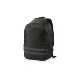 Mochila de RPET com bolso para portátil e faixas refletoras 18L cor preto