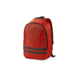 Mochila de RPET com bolso para portátil e faixas refletoras 18L cor vermelho