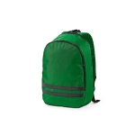 Mochila de RPET com bolso para portátil e faixas refletoras 18L cor verde