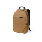 Mochila de 300D RPET com compartimento frontal com zíper 18L 15,6” cor camel