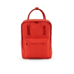 Mochila de algodão reciclado com alças e bolso frontal 450 g/m2 cor vermelho