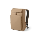 Mochila de couro sintético com espaço acolchoado para portátil 20L cor camel