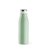 Garrafa de aço inoxidável reciclado com função térmica 470ml cor verde pastel vista frontal 