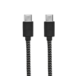 Cabo de RPET de 1 metro com dois conectores tipo USB-C cor preto terceira vista 