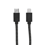 Cabo de carregamento de RPET de 1 metro com porta USB-C e Lightning cor preto terceira vista 