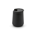 Caneca térmica de aço inoxidável reciclado com tampa antifugas 350ml cor preto vista lateral 