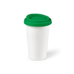 Caneca térmica de cerâmica take away com tampa de silicone 290ml cor verde segunda vista