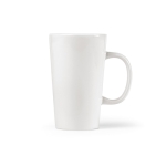 Caneca com corpo de cerâmica e pega grande 270ml cor branco vista frontal 