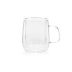 Caneca de vidro de borossilicato de parede dupla 400ml cor transparente